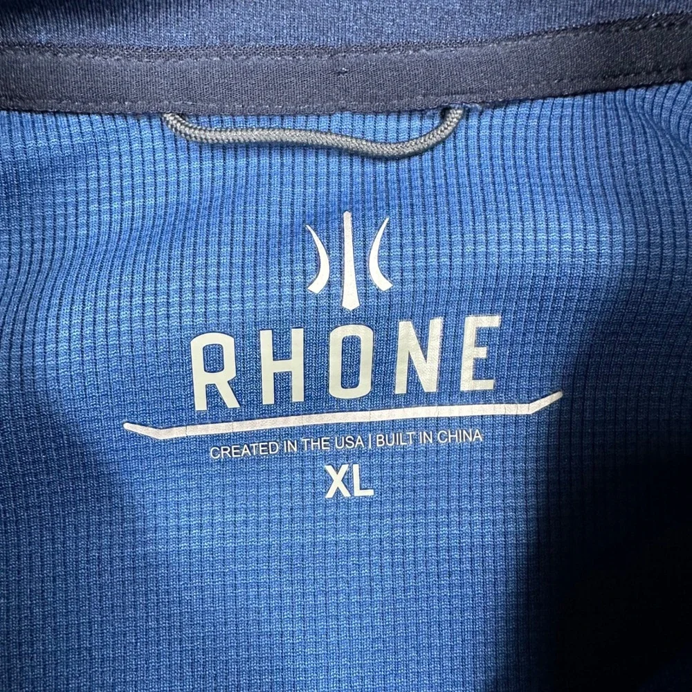 Rhone Polartec Quarter Zip Pullover Mens XL Navy Blue Thumbhole Active Top